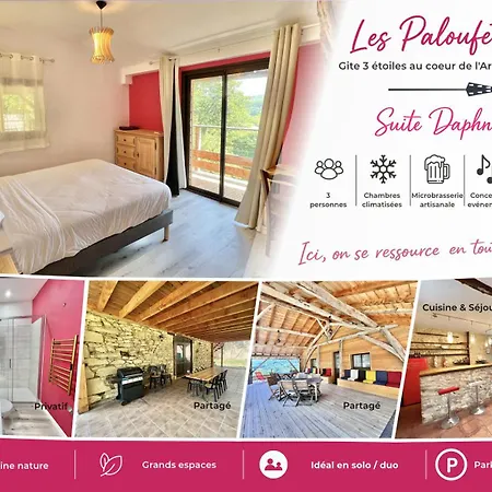 Brasserie Des Paloufettes - Classe 3 Etoiles בית נופש Mas-d'Azil